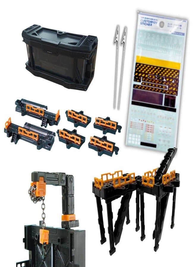 Someie Plastic Model Display Items Set (Plastic Model Interlocking Display Bases Optional Parts Set : 5 Types of Parts, Customization Sticker x1, Alligator Clip Sticks x2) - Image 1